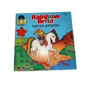 Rainbow Brite Saves Spring  24 page read along book and 45 record vintage 1984